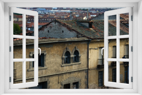 Fototapeta Naklejka Na Ścianę Okno 3D - Aged building, city scenario