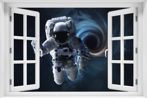 Fototapeta Naklejka Na Ścianę Okno 3D - Black hole. Abstract space wallpaper. Universe filled with stars, galaxies and planets. Elements of this image furnished by NASA