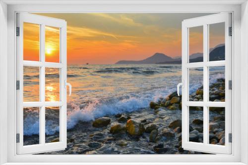 Fototapeta Naklejka Na Ścianę Okno 3D - Sunset coast