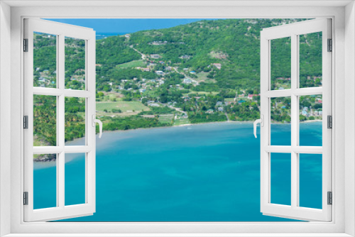 Fototapeta Naklejka Na Ścianę Okno 3D - The Caribbean Island Antigua, view from above