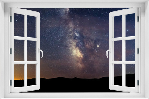 Fototapeta Naklejka Na Ścianę Okno 3D - Milky Way over mountains