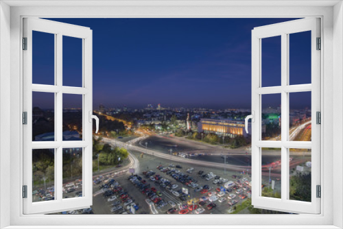 Fototapeta Naklejka Na Ścianę Okno 3D - Bucharest - night view