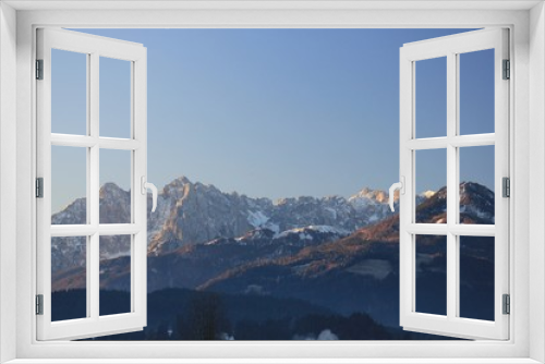 Fototapeta Naklejka Na Ścianę Okno 3D - Winter im den Bergen