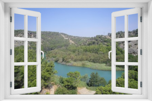 Fototapeta Naklejka Na Ścianę Okno 3D - Aussicht auf einen See in El Chorro