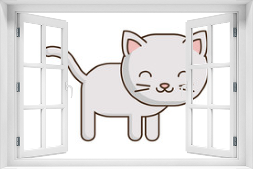 Fototapeta Naklejka Na Ścianę Okno 3D - cute cat icon
