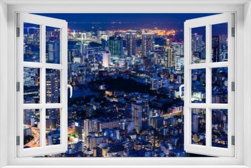 Fototapeta Naklejka Na Ścianę Okno 3D - 東京の夜景風景