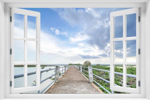 Fototapeta Naklejka Na Ścianę Okno 3D - Lake, long corridors, beautiful sky