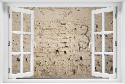 Fototapeta Naklejka Na Ścianę Okno 3D - Muro antico di mattoni con numero
