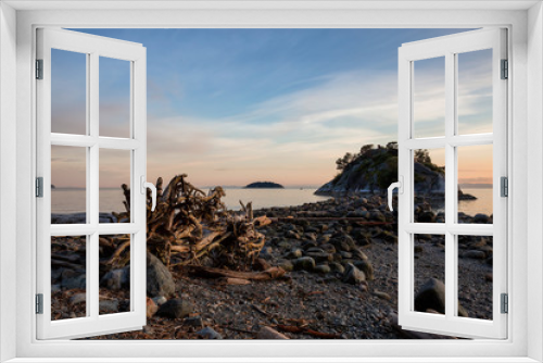 Fototapeta Naklejka Na Ścianę Okno 3D - Beautiful nature landscape picture of Whytecliff Park during a sunny summer evening. Picture taken in Horseshoe Bay, West Vancouver, BC, Canada.