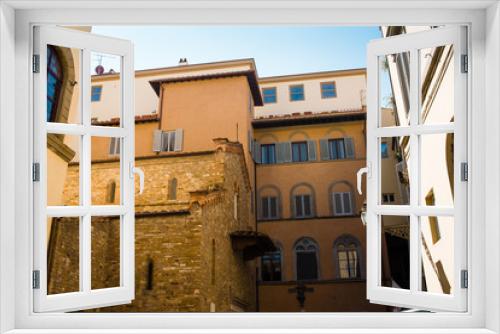 Fototapeta Naklejka Na Ścianę Okno 3D - Palazzo signorile e basilica, centro storico, Firenze