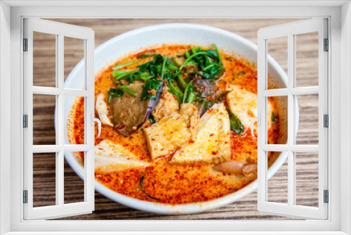 Fototapeta Naklejka Na Ścianę Okno 3D - Popular Singapore Cuisine Laksa Yong Tau Foo