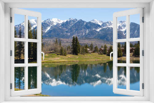 Fototapeta Naklejka Na Ścianę Okno 3D - Mountains Over Lake
