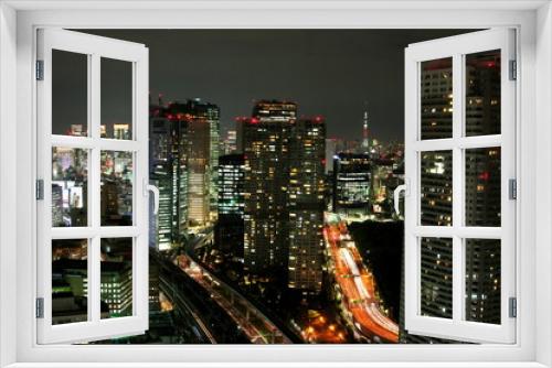 Fototapeta Naklejka Na Ścianę Okno 3D - Tokyo Night View
