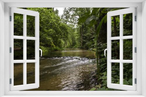 Fototapeta Naklejka Na Ścianę Okno 3D - wodospady, próg wodny, rzeka 