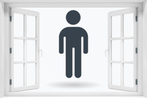 Fototapeta Naklejka Na Ścianę Okno 3D - Simple Man (Person) flat Icon / Vector