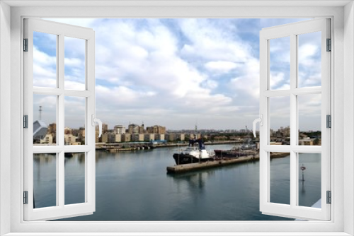 Fototapeta Naklejka Na Ścianę Okno 3D - スエズ運河