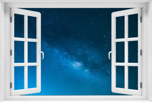 Fototapeta Naklejka Na Ścianę Okno 3D - The Milky Way ,Long exposure photograph , Blue tone