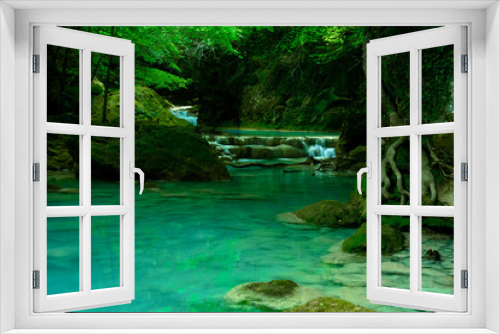 Fototapeta Naklejka Na Ścianę Okno 3D - Cascadas del rio Urederra
