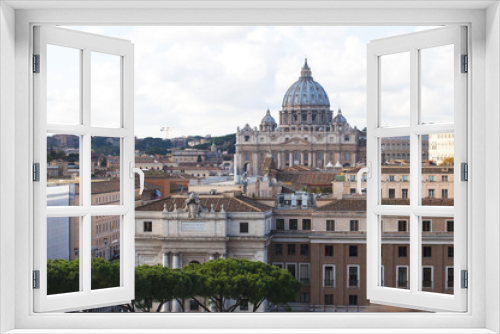 Fototapeta Naklejka Na Ścianę Okno 3D - a view of the Vatican, autumn in Rome. Old city. city streets