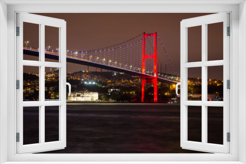Fototapeta Naklejka Na Ścianę Okno 3D - Night Bosporus