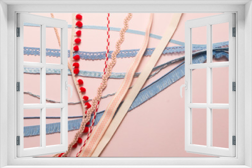 Fototapeta Naklejka Na Ścianę Okno 3D - Ribbons on paper background