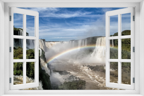 Fototapeta Naklejka Na Ścianę Okno 3D - A rainbow over the waterfall