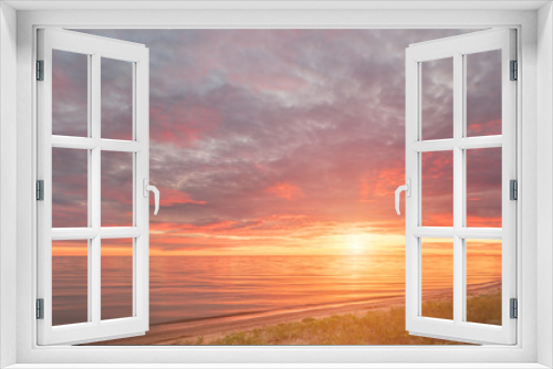 Fototapeta Naklejka Na Ścianę Okno 3D - Sunset on Lake Peipsi. Background image.