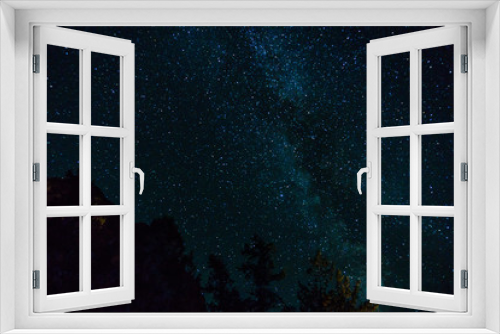 Fototapeta Naklejka Na Ścianę Okno 3D - Many starts on blue dark night sky as a cosmos background.