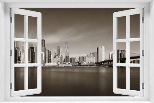 Fototapeta Naklejka Na Ścianę Okno 3D - Brooklyn Bridge and downtown Manhattan