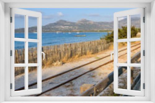 Fototapeta Naklejka Na Ścianę Okno 3D - Corsica - Calvi Beach and Railway