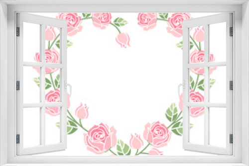 Fototapeta Naklejka Na Ścianę Okno 3D - Background with pink roses
