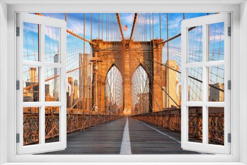 Fototapeta Naklejka Na Ścianę Okno 3D - Brooklyn Bridge, New York City, nobody