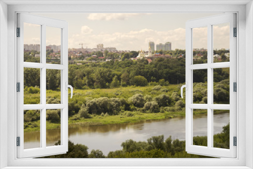 Fototapeta Naklejka Na Ścianę Okno 3D - Панорама города Калуги и реки Оки с высокого берега. Лето.