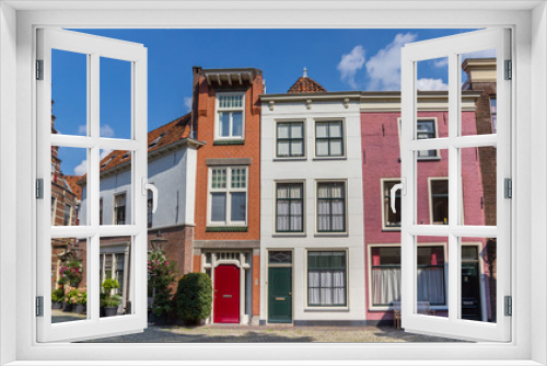 Fototapeta Naklejka Na Ścianę Okno 3D - Colorful houses in the historic center of Leiden