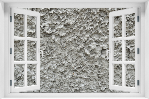 Fototapeta Naklejka Na Ścianę Okno 3D - Texture of rough plastered gray wall