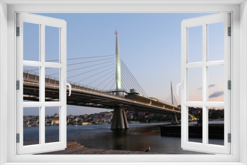 Fototapeta Naklejka Na Ścianę Okno 3D - Golden Horn Metro Bridge in Istanbul, Turkey