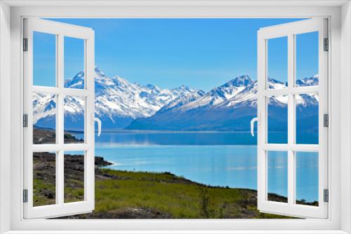 Fototapeta Naklejka Na Ścianę Okno 3D - Lake Pukaki and Mount Cook