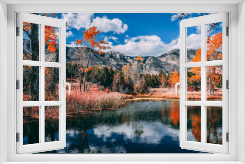 Fototapeta Naklejka Na Ścianę Okno 3D - Autumn Colors on Mountain Pond