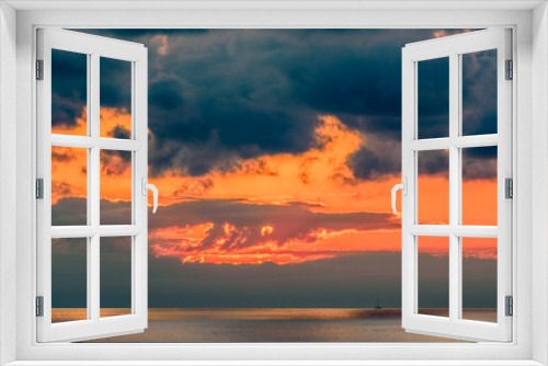 Fototapeta Naklejka Na Ścianę Okno 3D - Fire Sunrise 