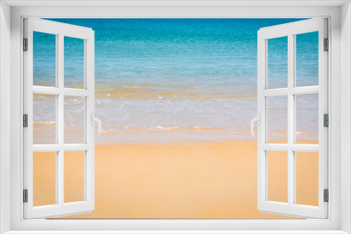 Fototapeta Naklejka Na Ścianę Okno 3D - Beautiful tropical beach with sea view, clean water and blue sky