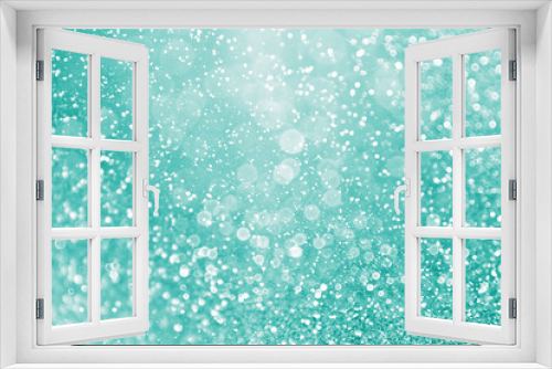 Fototapeta Naklejka Na Ścianę Okno 3D - Abstract teal green glitter and aqua mint sparkle background