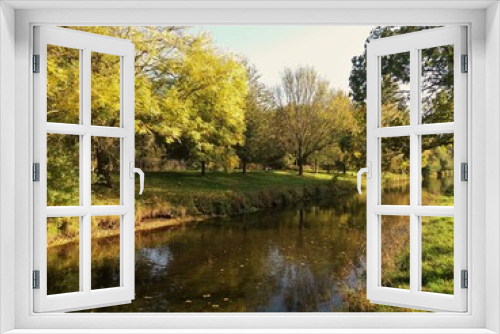 Fototapeta Naklejka Na Ścianę Okno 3D - Niersufer im Herbst bei Grefrath Oedt
