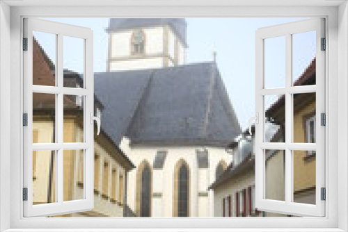 Fototapeta Naklejka Na Ścianę Okno 3D - Church in fall