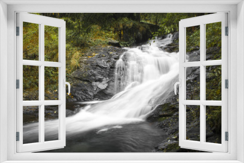 Fototapeta Naklejka Na Ścianę Okno 3D - Beautiful waterfall in the forest