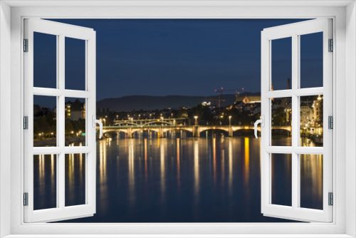 Fototapeta Naklejka Na Ścianę Okno 3D - Basel, Blue Hour 