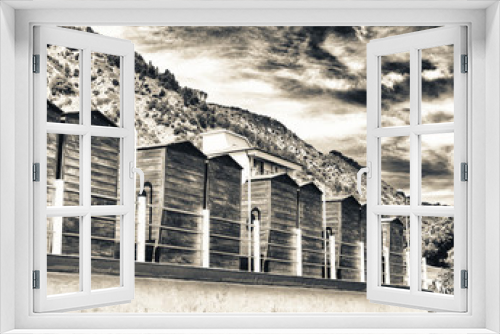 Fototapeta Naklejka Na Ścianę Okno 3D - Modern wooden cabins