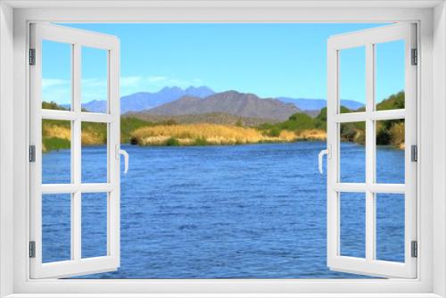 Fototapeta Naklejka Na Ścianę Okno 3D - Desert River with Blue Water