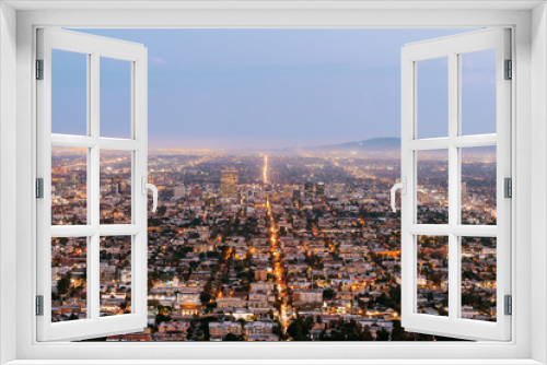 amazing overlook of los angeles city, california