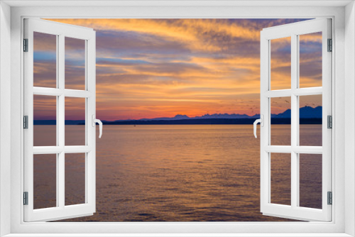 Fototapeta Naklejka Na Ścianę Okno 3D - Beautiful sunrise at the lake Geneva Switzerland