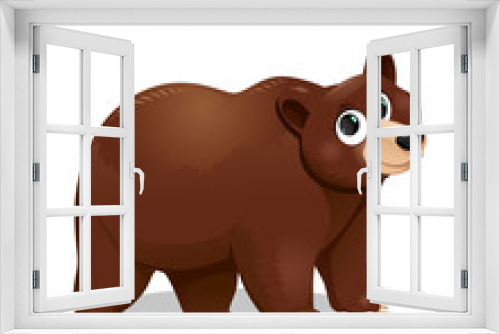 Fototapeta Naklejka Na Ścianę Okno 3D - Cute brown Bear with big eyes - vector drawing - isolate white background